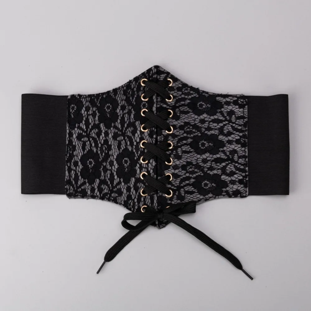 

Панк-корсет с регулируемыми шнуровками, однотонный кожаный пояс-корсет, утягивающий широкий пояс для талии, для девушек