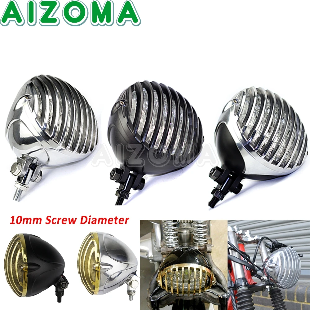 

10mm Screw Headlight Motorcycle Grill Bezel Head Light For Harley Softail Fat Boy Street Bob Low Rider Breakout Deluxe Standard