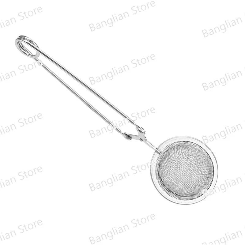 100pcs Stainless Steel Handle Tea Ball Tea Filter Tea Leakage Handle Seasoning Ball 4.5cm