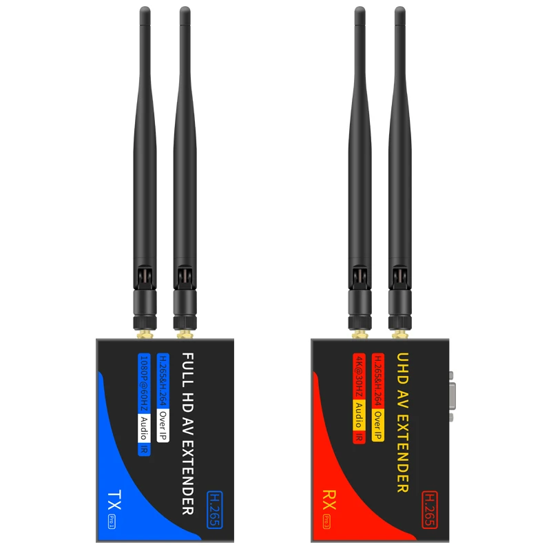 1080P 200M Ekstender Kompatibel dengan HDMI Nirkabel 1 Ke 4 Penerima Pemancar Video Audio Splitter Mendukung Kabel Jaringan VGA Out Rj45