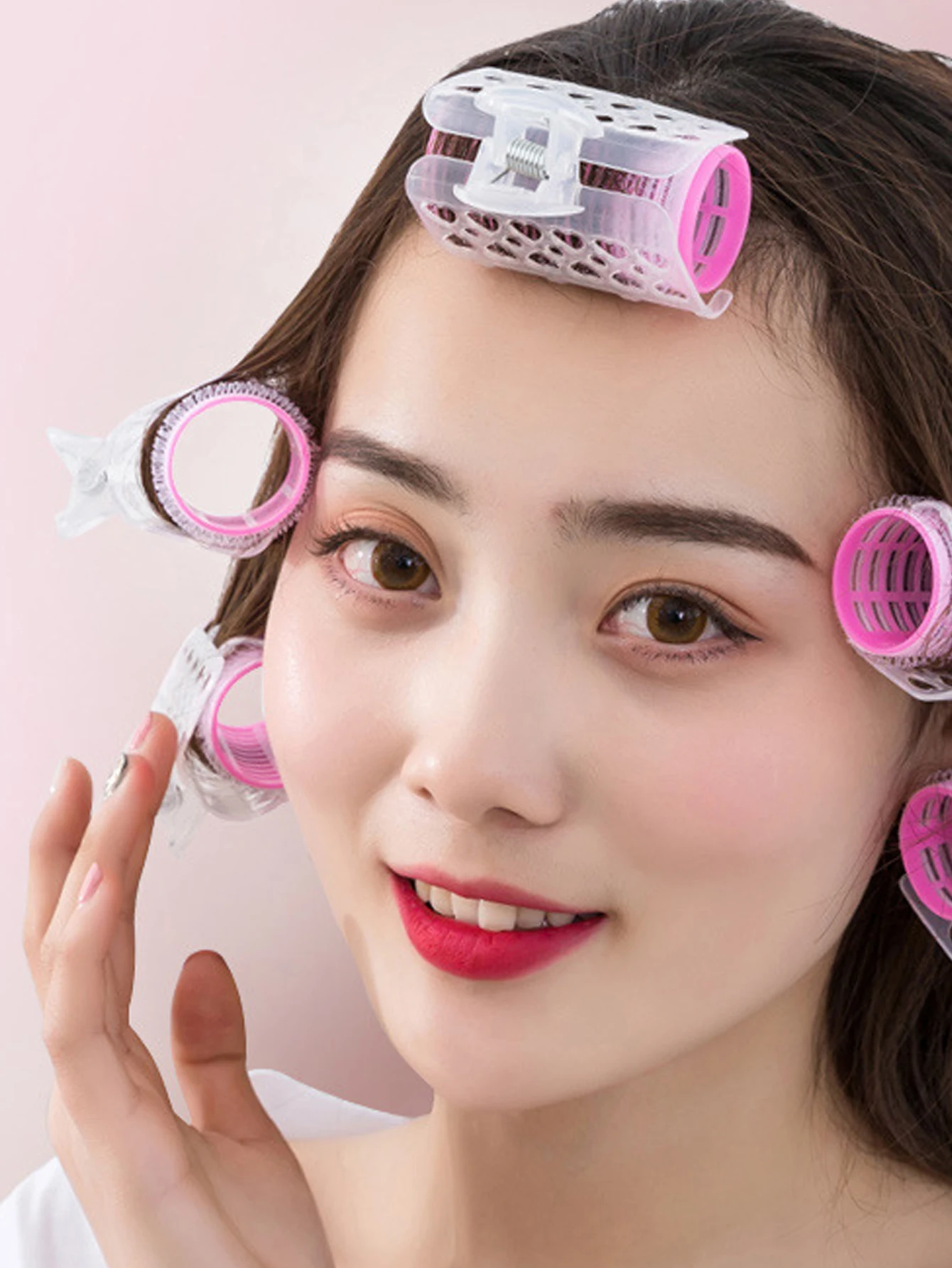 3pcs Air Curling Iron Self-Service DIY Bangs Styling Tool with Hair Clips Lazy Fixed Fluffy Hair Curling Iron for Beauty Tools