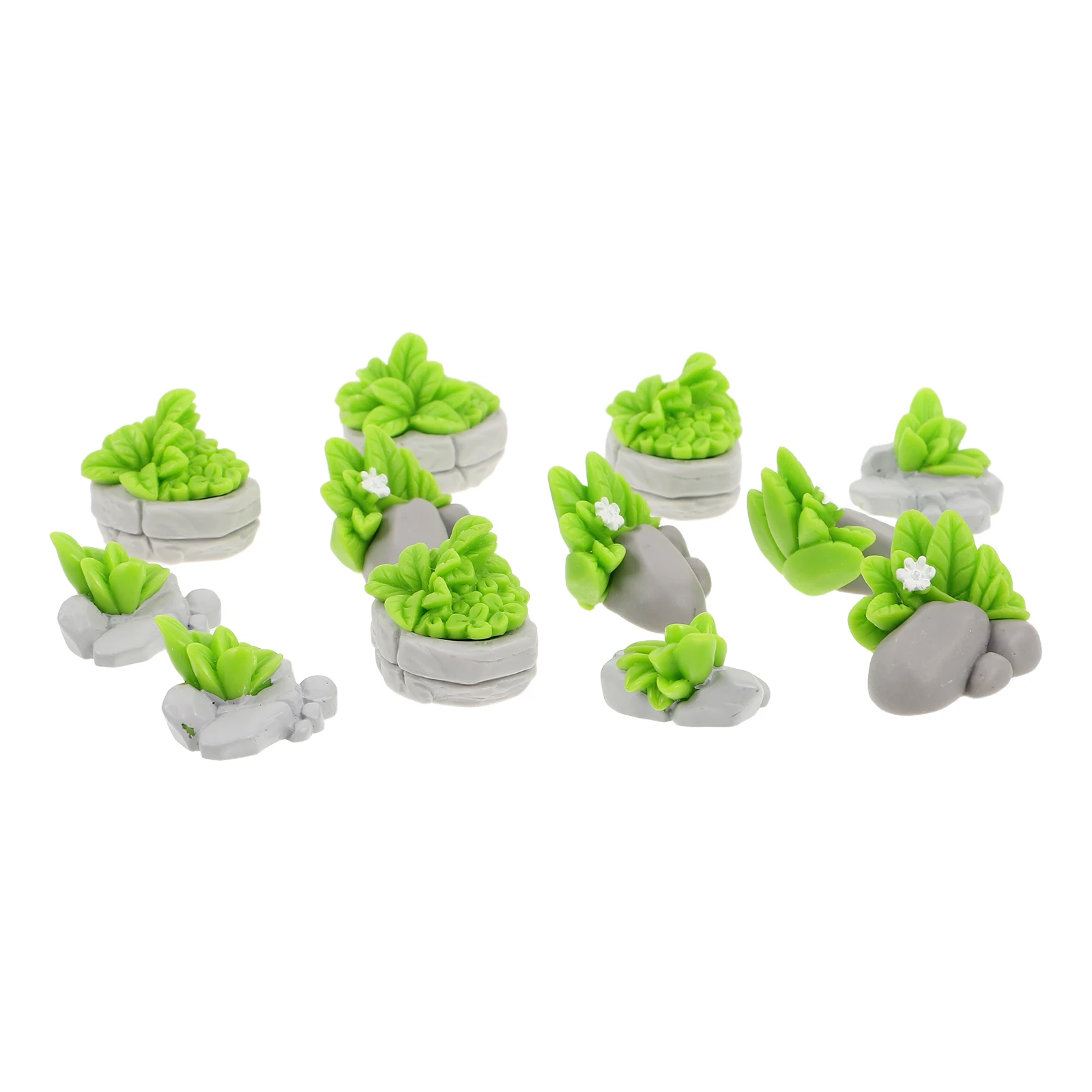

12Pcs Simulated Stone Grass Ornaments Artificial Bonsai Rocks Garden Landscape Miniature Dollhouse Decoration Supplies