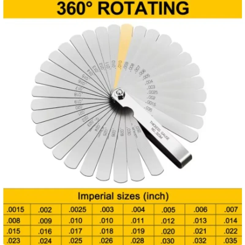 Щуп толщиномер, дюймовый щуп свечи зажигания, измеритель толщины из нержавеющей стали для измерения инструментов для проверки зазоров