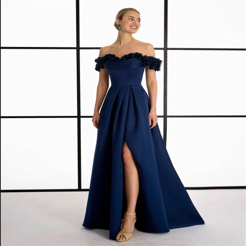 Navy Blue Mother 's Dresses Women's Prom Dress Off the Shoulder Long  Evening Dresses for Women A Line Dress 2025 Customized