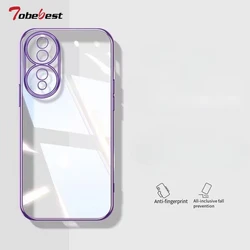 Clear Transparent Plating Silicone Case For Huawei Honor 90 Pro Square Frame Soft Back Cover