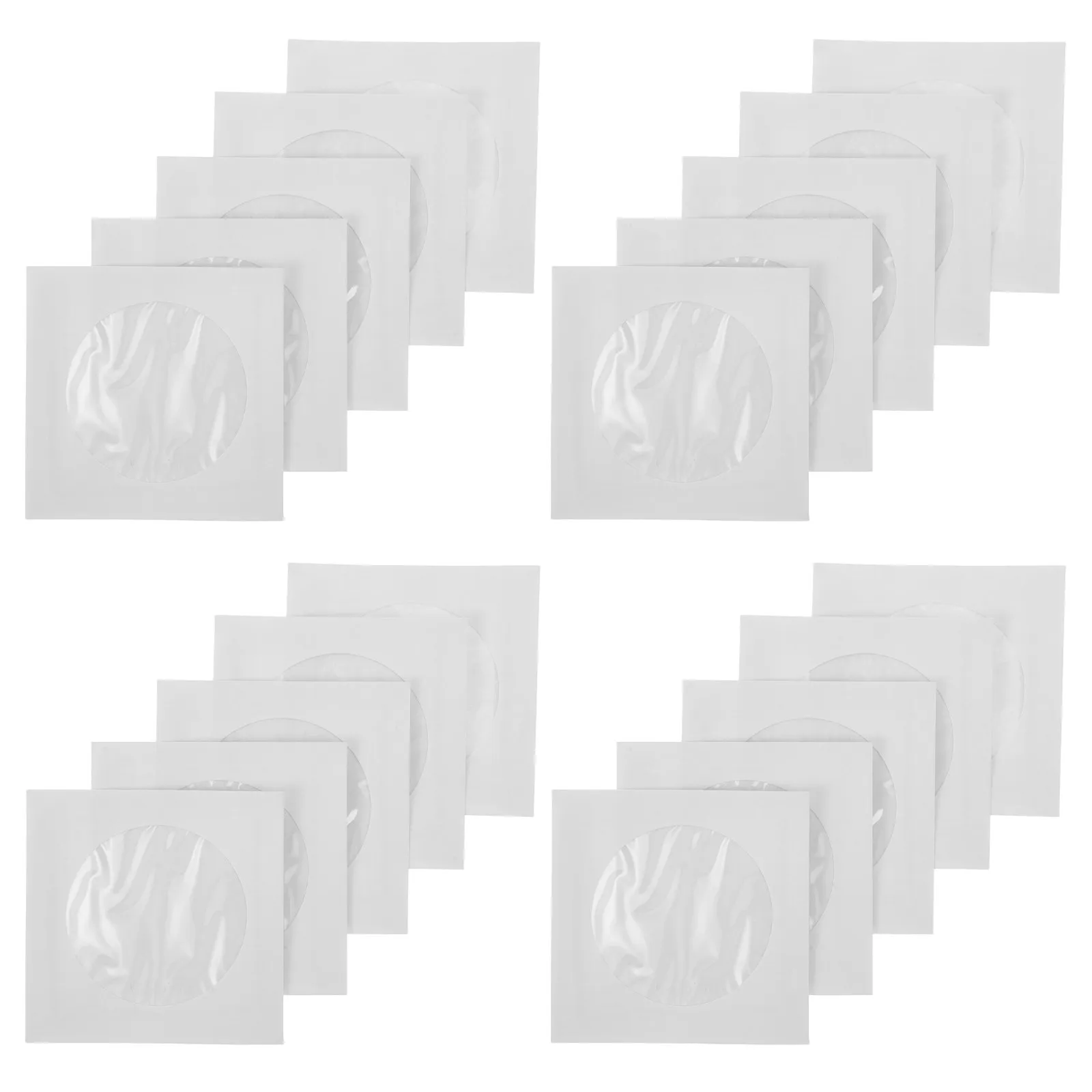 100Pcs Mini Cd Packaging Sleeves 8Cm White Paper Dustproof Protective Window Envelope Small Disc Storage Bag Small Cd Holder