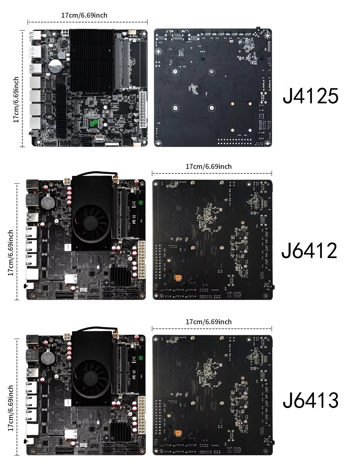MNBOXCONET NAS Motherboard J6413 Processor Low Power, UHD Graphics, Firewall Mini-ITX NAS Board, 2 x i226V 2.5GbE LAN