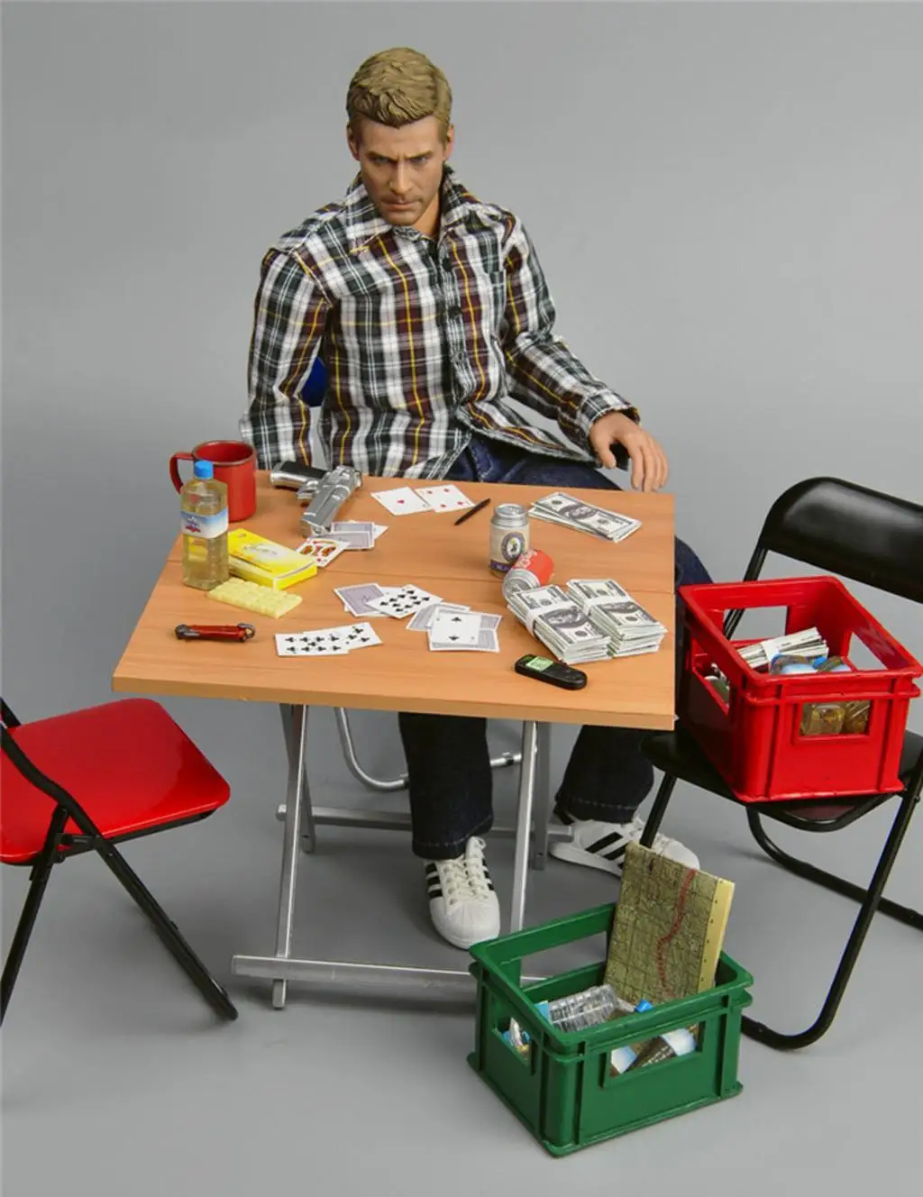 Scrivania pieghevole in miniatura 1/6 per figure da 12 pollici Fai finta di giocare con progetti fai-da-te