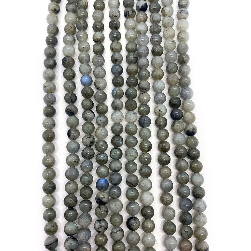 Natural Flash Labradorite Beads 6/8/10mm Round  Polished Loose Beads Accessory 1 Strand For Necklace Bracelet Jewelry Making