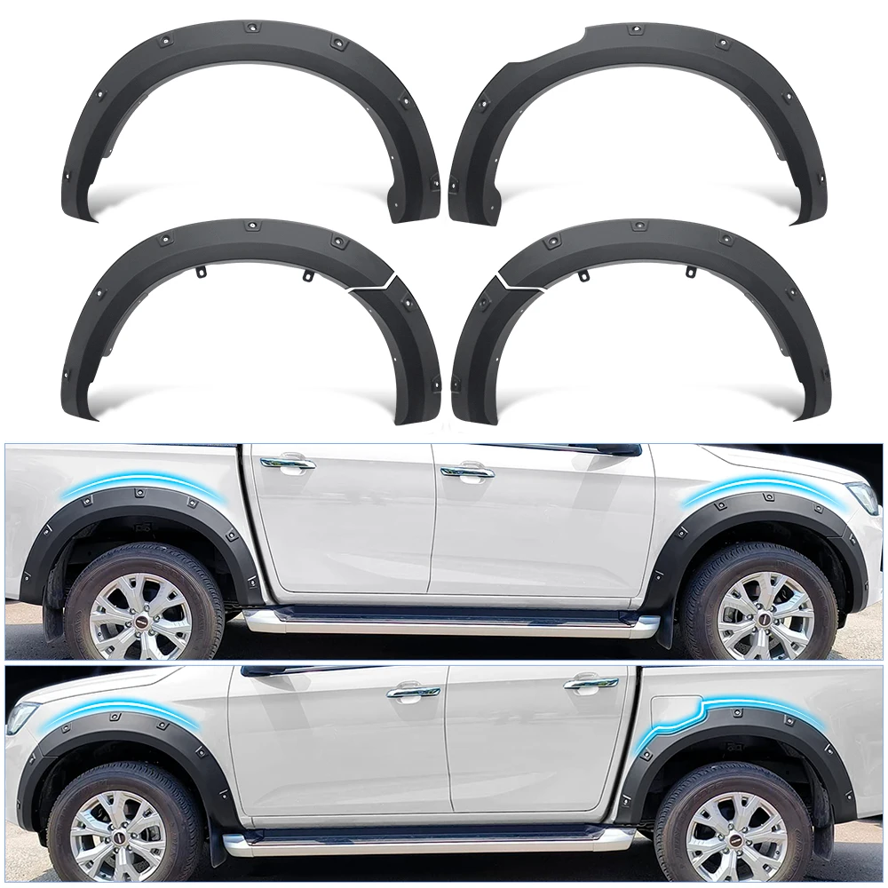 OEM Style Fender Flares Wheel Arch Kits For Isuzu D-max 2020-2023 Double Cabin Models Protector Mudguard 4X4 Car Accessories 6PC