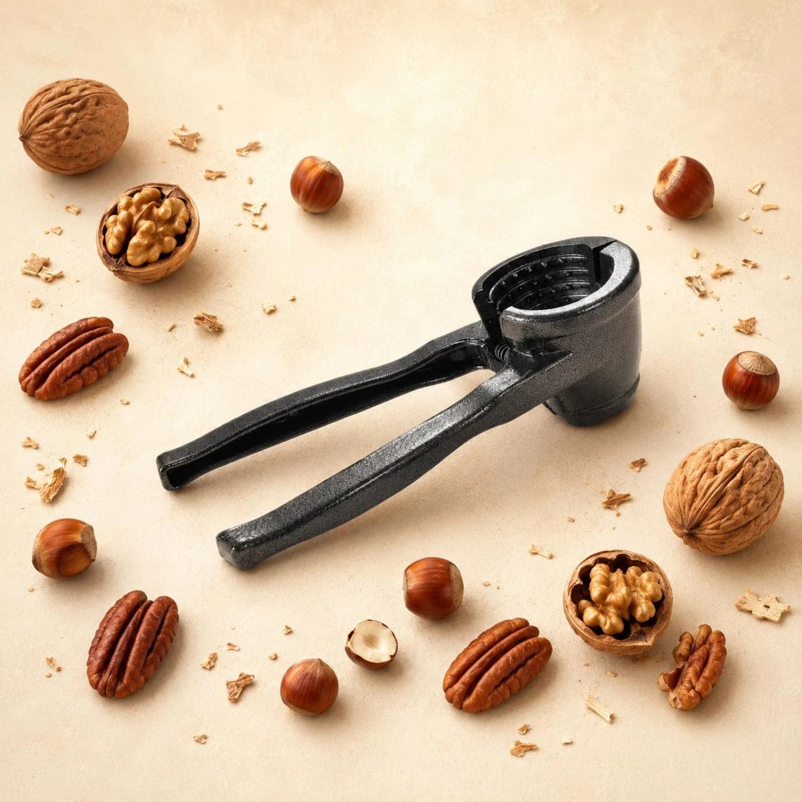 Picture 7: Manual Nutcracker Ribbed Cup Long-Handled Nutcracker Walnut Splitter Serrated Grip Kitchen Tool Textured Surface