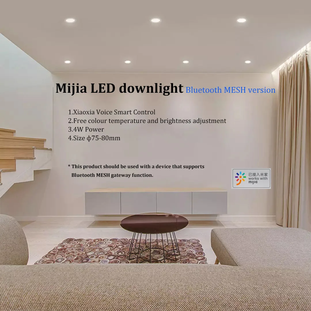 Xiaomi Mijia Smart LED Downlight Bluetooth Mesh Version 2700K-6500K Adjust Color Temperature Smart Remote Control Mi Home APP