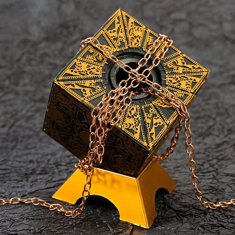 1:1 Hellraiser Puzzle Box Moveable Lament Horror Terror Figures Film Serie Hellraiser Cube Fully Pinhead Prop Figurine Toy