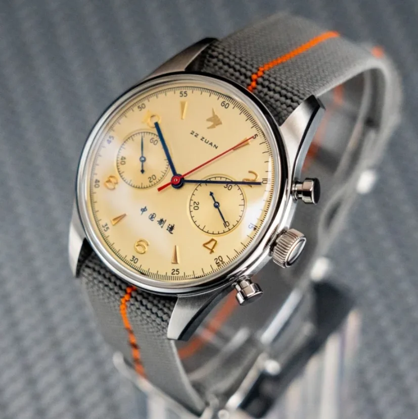 

PROXIMA Men Chronograph Watch 39mm Manual Winding Mechanical Wristwatch 10ATM Waterproof Sapphire ST1902 Enamel Dial