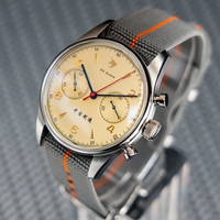 PROXIMA Men Chronograph Watch 39mm Manual Winding Mechanical Wristwatch 10ATM Waterproof Sapphire ST1902 Enamel Dial