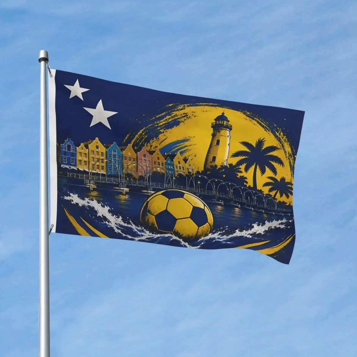 Curacao Soccer Sport Flag Indoor Outdoor Banner Polyester Football Decoration Double Sided 2x3 3x5 4x6 FT Flags