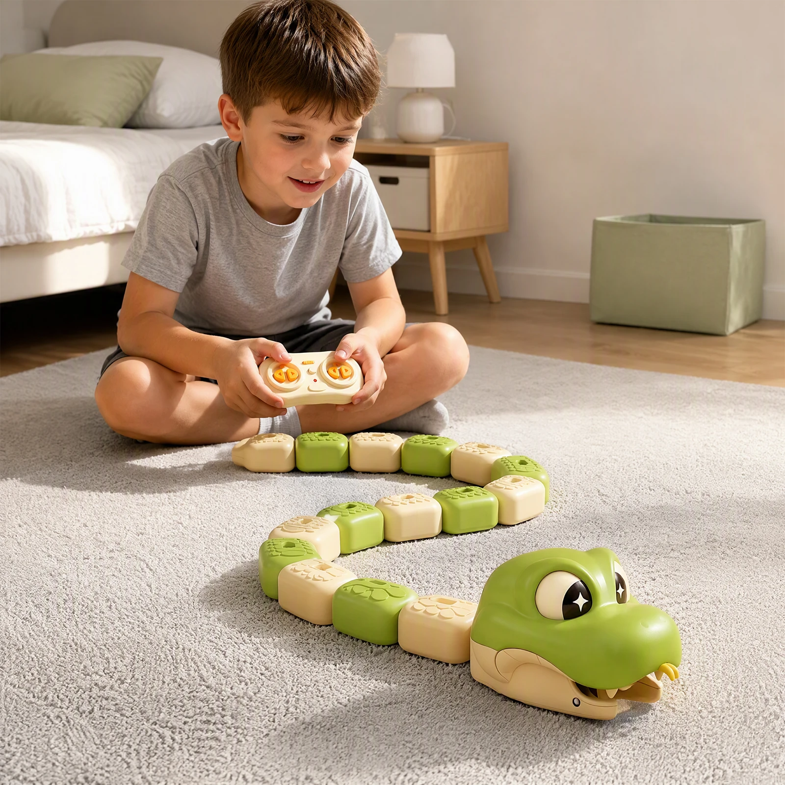 RC Magnetic Battle Snake Toy 2 Player Game Remote Control Bionic Crawling Car