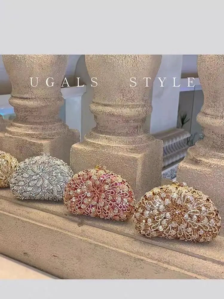 

Crystal Shiny Clutch Purse For Wedding Party Luxury Designer Women Handbag Glitter Rhinestones Diamond Evening Bag Banquet Bag