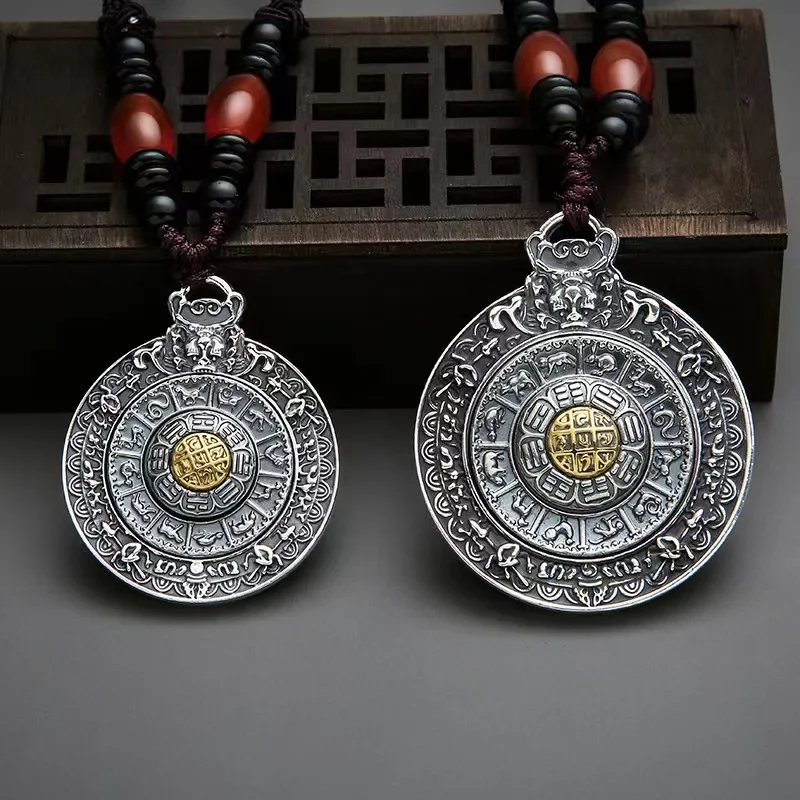 Zuyin 999 Nine Palace Eight Trigrams Array Pendant for Men's Rotable Retro Fashion Ethnic Style Gift Wholesale