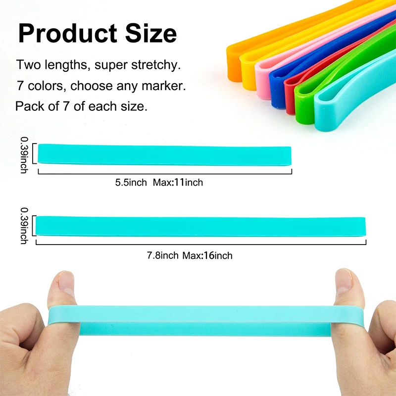 10PCS Silicone Rubber Bands Large Multicolor Elastic Rubber Wrapping Bands For Notebook Office Outdoor Gear Gifts Packing Christ