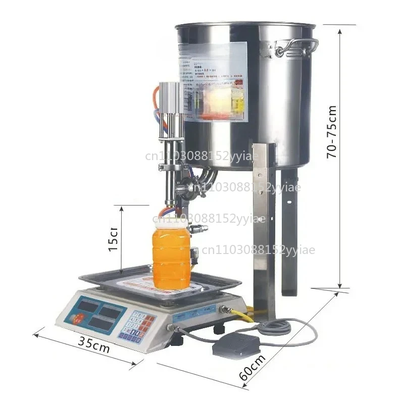 Máquina de llenado cuantitativa líquida de calidad alimentaria, miel pequeña, 5Kg/min, para gachas y yogur con propiedades adhesivas químicas