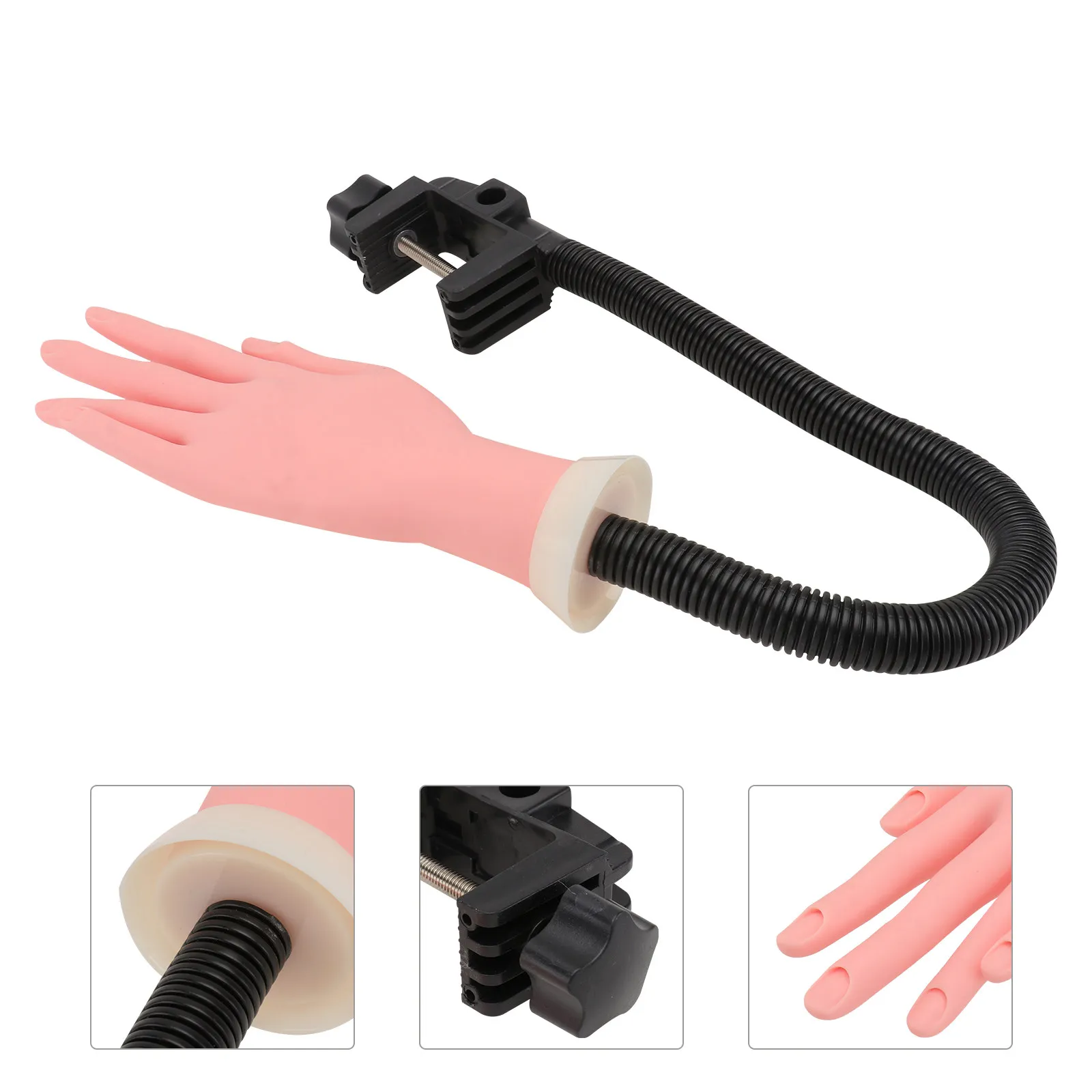 

1Pcs Manicure Training Hand Artificial Nail Art Practice Tool Bendable Stable Adjustable Gesture Light Brown