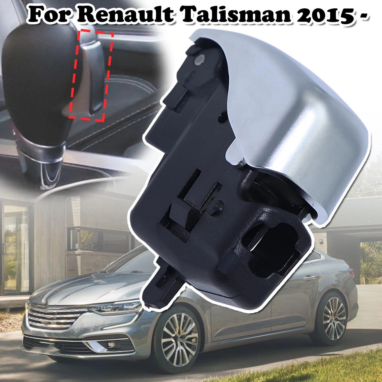 

For Renault Talisman Automatic Gear Shift Handball Knob Button Gear stick Repair Chrome Interior Latch 328650419R 2015 2016 -