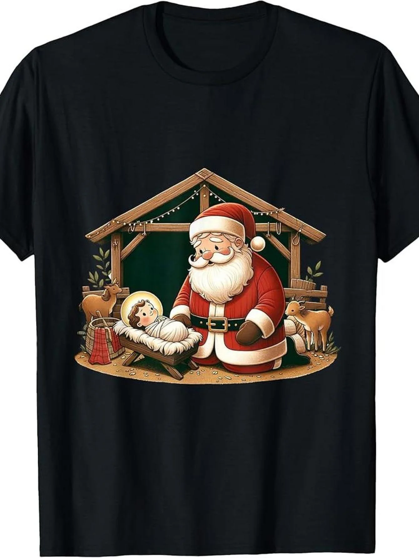 

Men's Santa Claus Graphic T-Shirt - Soft Cotton Short Sleeve Tee with Festive Christmas Design Comfortable Casual Wear