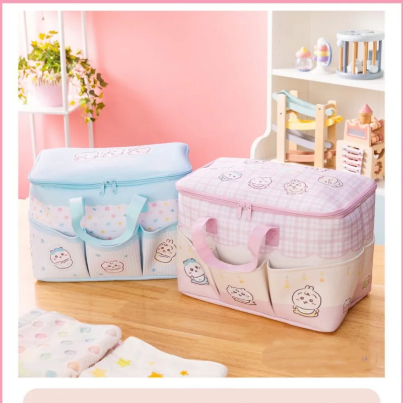 Chiikawa Cartoon Cute Handbag Multiple Pockets Storage Bag Home Storage Girl Anime Cosmetic Bag Printing Multifunctional