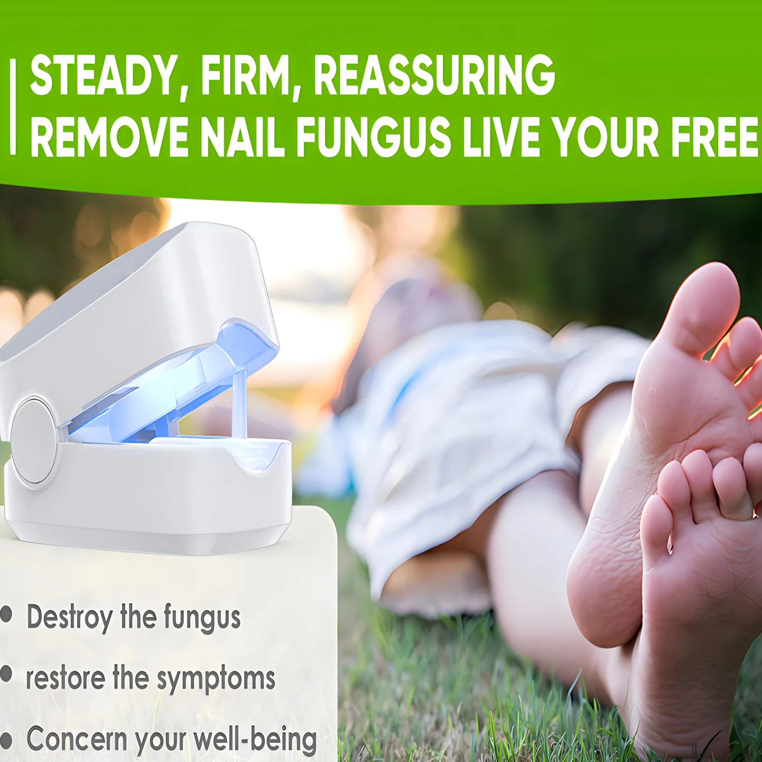 أداة مساعدة للأظافر الرمادية المحمولة ، جهاز ليزر لتنظيف الفطريات بالأشعة تحت البنفسجية احترافي للأظافر ، مصباح علاج ضوئي ، شحن من النوع C