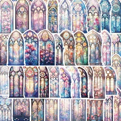 10/30/50pcs INS Style Church Glass Aesthetic Stickers Waterproof Decals Cartoon Laptop Scrapbook Phone Cool Decoration Sticker