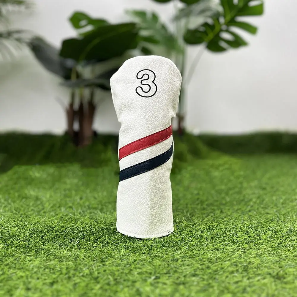 Double Line Golf Head Cover Digital Label Sports Style Golf Club Protector Waterproof Minimalist Wood Headcover Golf Supplies