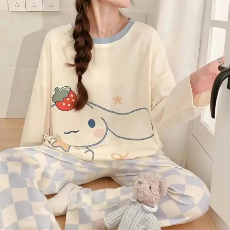 

Лидер продаж 2025, новые женские пижамы, аниме, мультяшный образ, Куроми, студенческая домашняя одежда, кавайный стиль, молодежный женский комплект брюк с длинными рукавами