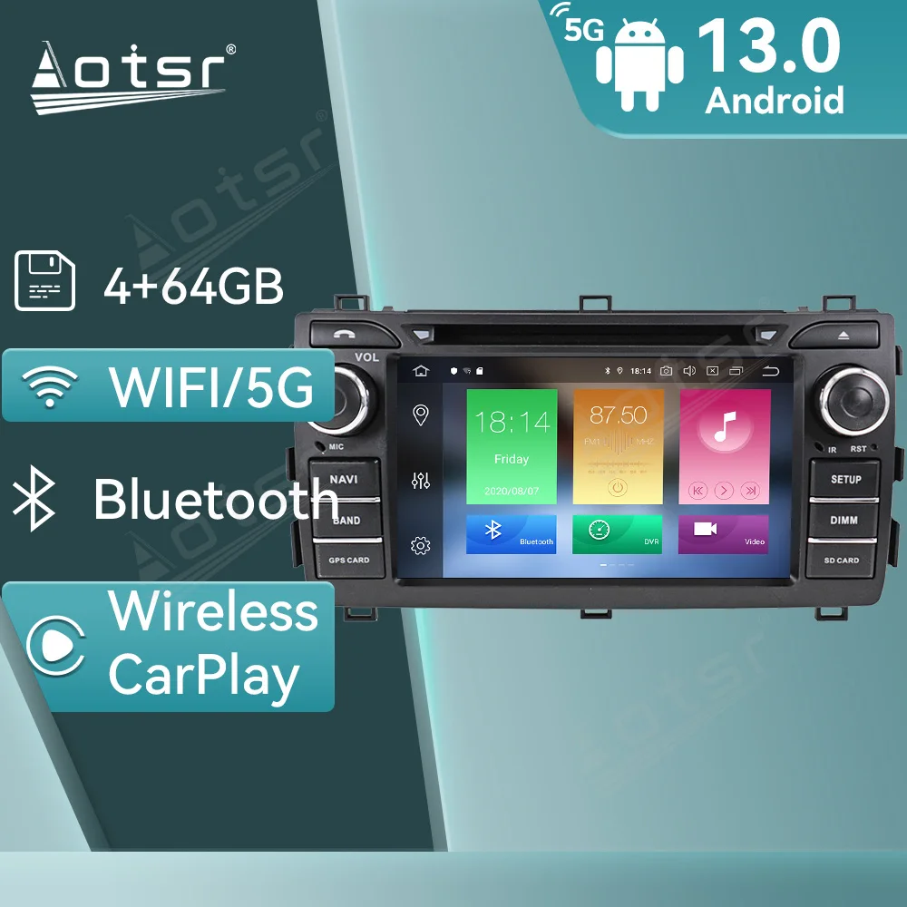 9 Inch Car Radio Android 13 For Toyota Auris 2013-2015 Multimedia Stereo Player CarPlay GPS Navi HD Touch Screen Car Accessories