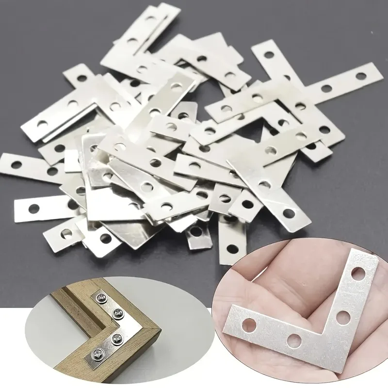 20pcs L-shape corner bracket Sheet metal bracket for bed frame wood joint flat metal angle fixing mounting brackets