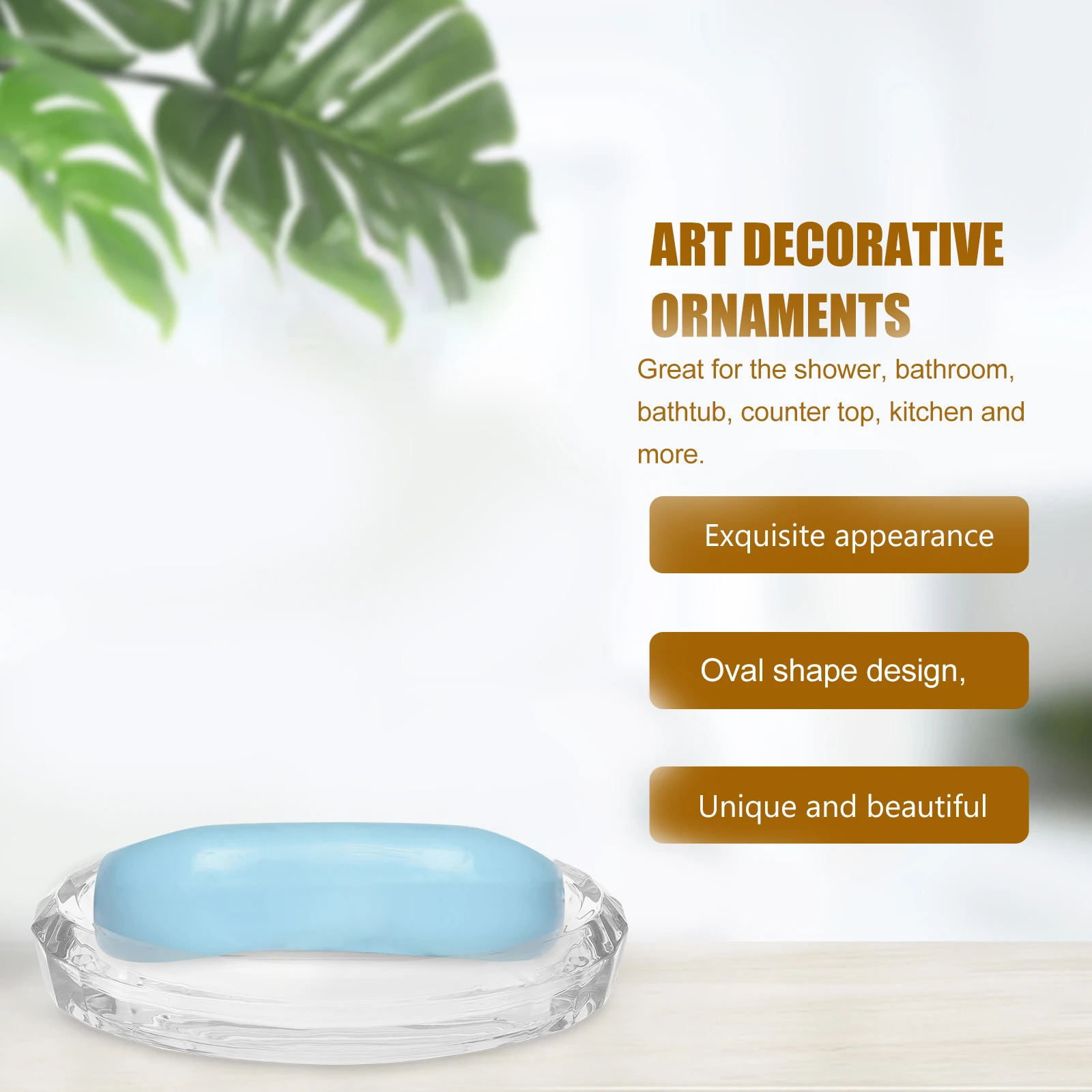 

1Pcs Transparent Glass Soap Dish Oval Shape Practical Soap Tray for Bathroom Kitchen Countertop Bathroom Accrssoreies