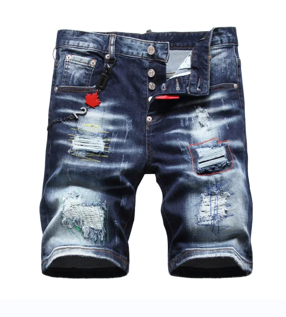 Dsq2 Heren Jeans Van Hoge Kwaliteit Luxe Merk Heren Klassiek Blauw Street Slim Fit Broek Heren Stretch Skinny Denim Shorts D2