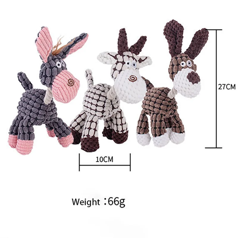 Cute Cartoon Animal Plush Pet Toy Squeaky Durable Chew Resistant Puppy Molar Interactive Play Toys Boredom Relief Dog Chewing