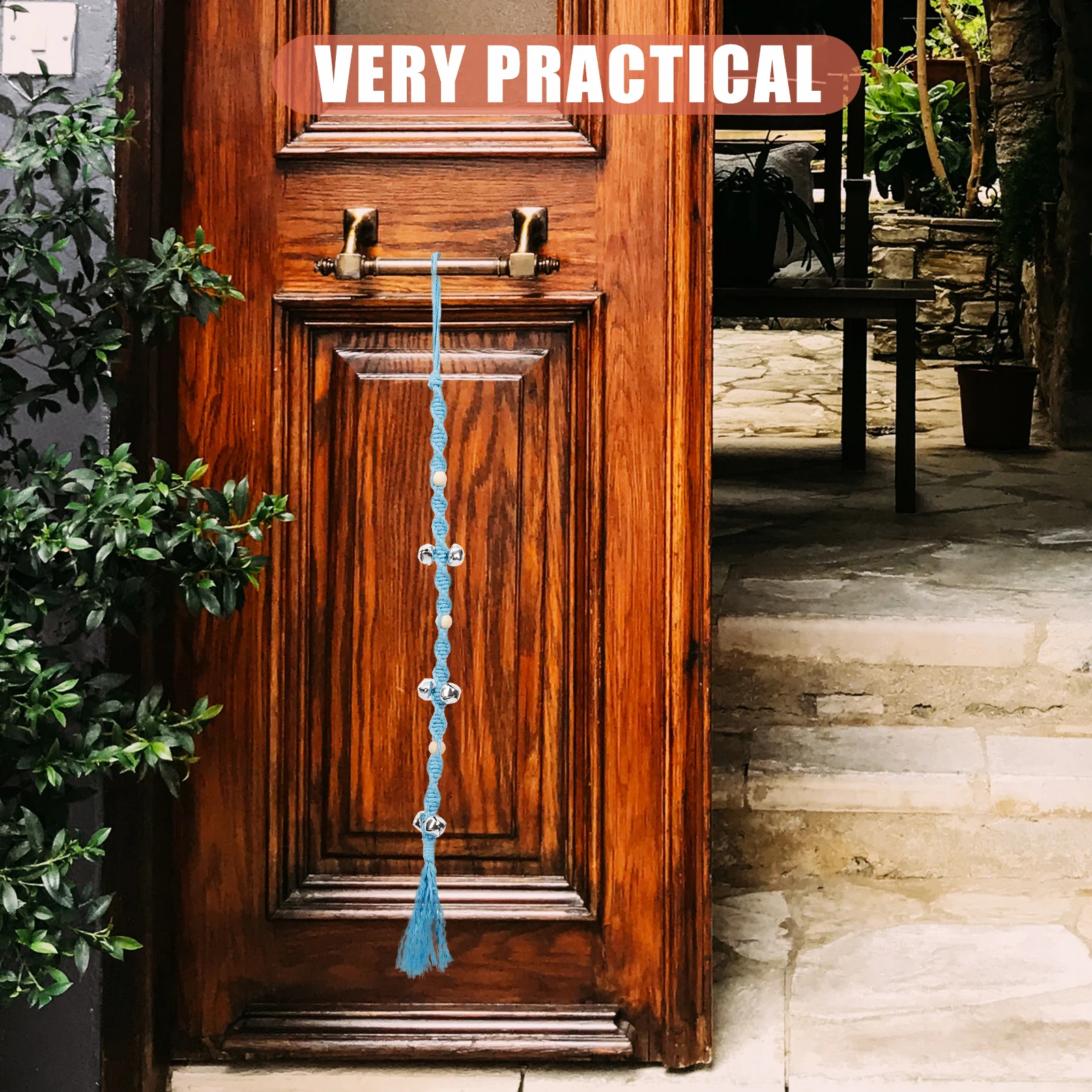 

Dog Training Doorbell Portable Hanging Leash Wooden Beads Pet Accessory Rope Style Household Dog Bell
