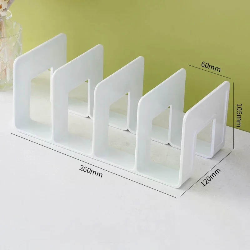4 Grid Bookends Stand Bookshelf Desktop Decor Storage Rack Bookend Book Holder School Stationery Office Desktop File Organizer