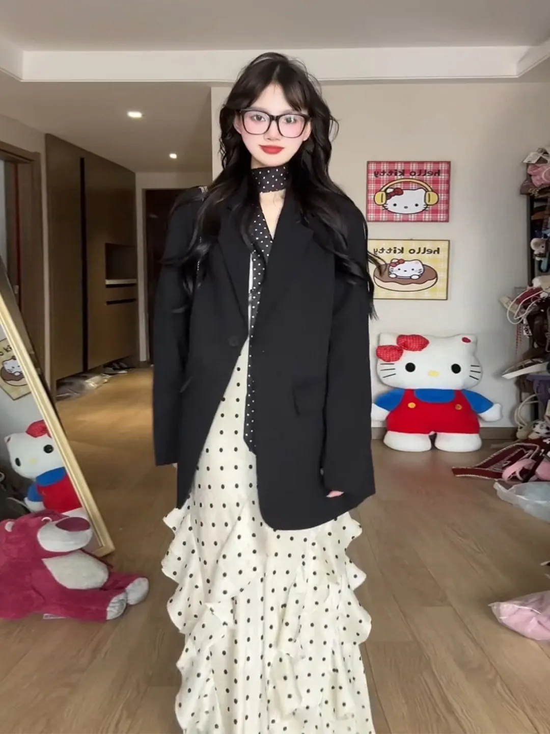 

Элегантный черный пиджак женский свободного кроя, повседневный, универсальный, в корейском стиле, весна-осень, новинка, дышащий, из полиэфирного волокна