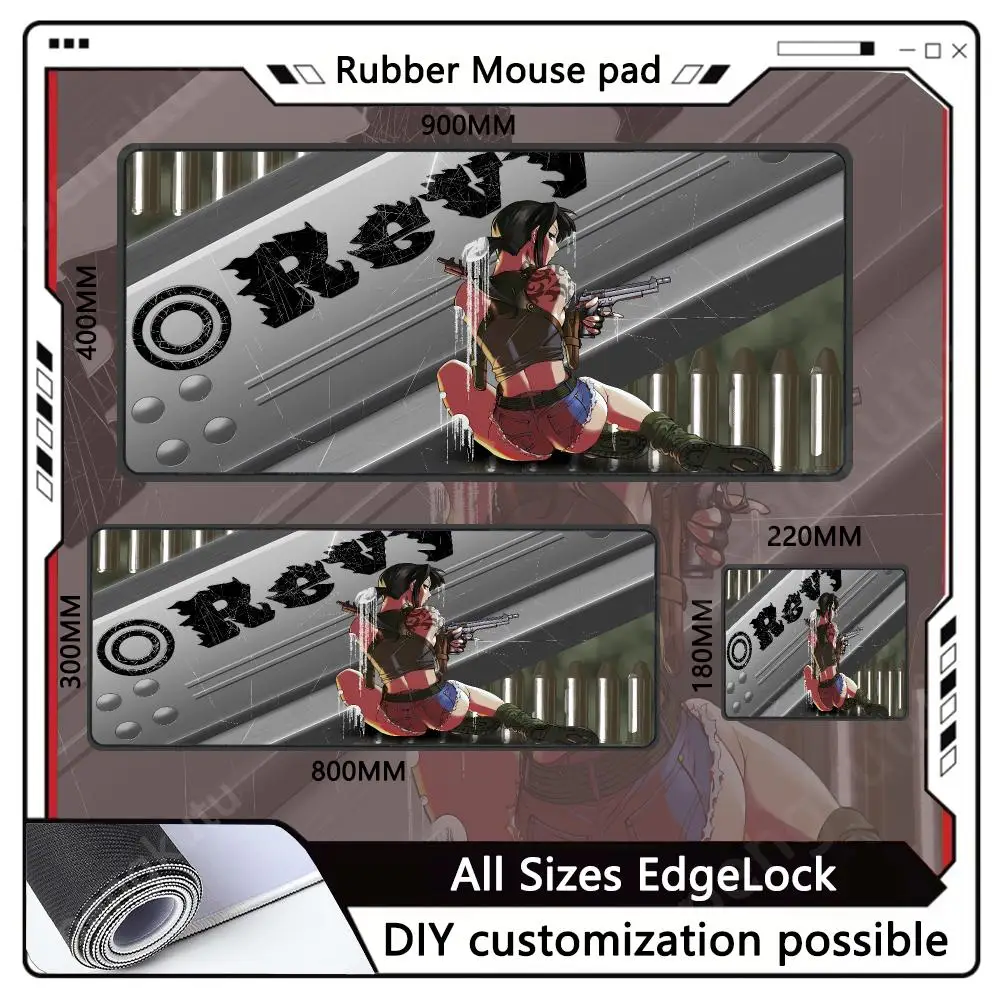 BLACK LAGOON Mouse Pad Non-Slip Rubber Edge locking New products Size For E-sports Keyboard Gaming mats Office gadgets Mousemat