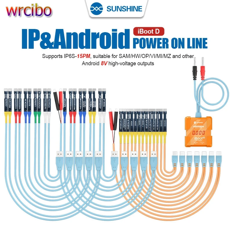 

Sunshine iBoot D High Voltage Output DC Power Supply Test Cable For iPhone Samsung Huawei Xiaomi Motherboard Repair Boot Line