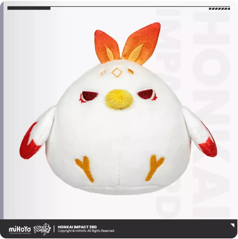 2024 Anime Honkai Impact 3 Fu Hua Cute Chicken Cotton Body Pendant Keychain Fenghuang of Vicissitude Red Kite Series Cosplay