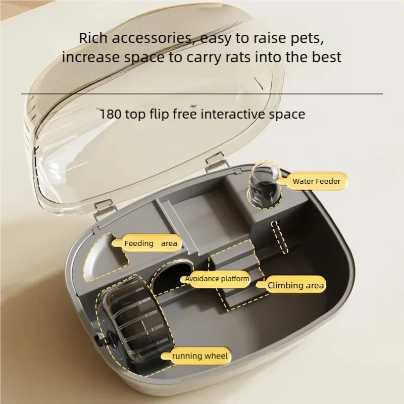 Portable Hamster Cage Double Layer Breathable Large Space Multi Function Villa Animal Carrier For Small Pets Rodent Supplies