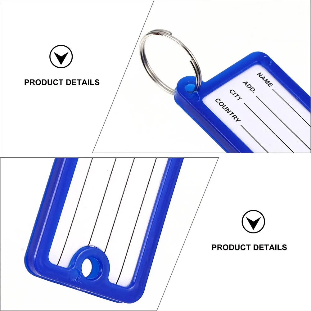 

40pcs Colorful Labels Clear Window With Blank Paper Multi-Function Label Tags For Key Storage Home Office Hotel Key Ring