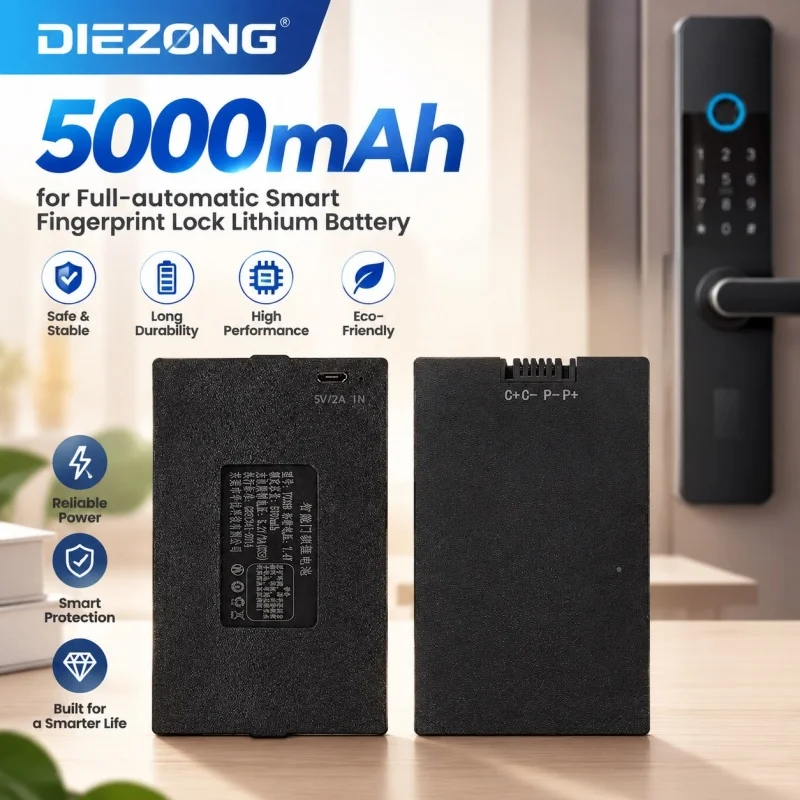 7.4V 5000mAh for YC07C/ YC03C /YC04C Battery for Full-automatic Smart Fingerprint Lock Lithium Battery P-P+C+P+P-