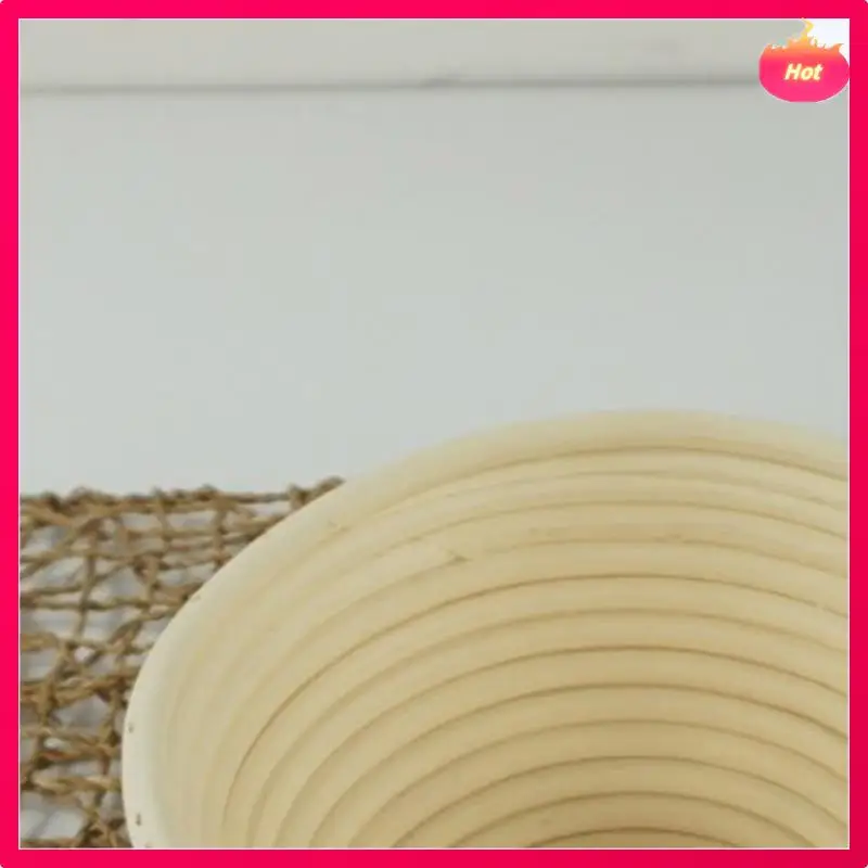 3X Round Banneton Proofing Basket Set - Brot Form Unbleached Natural Cane Bread Baking Kit With Cloth Liner