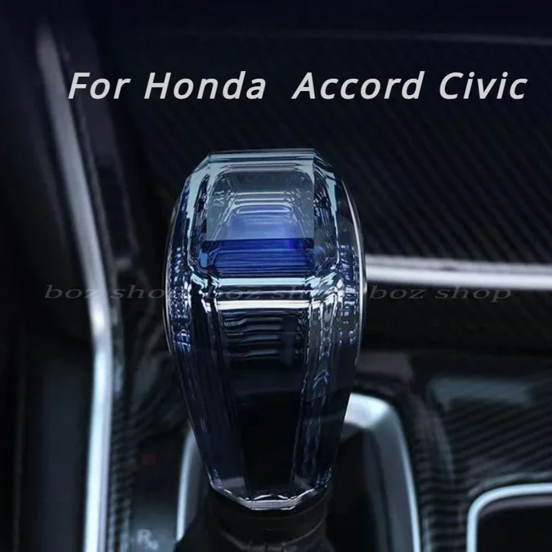Car Crystal Shift Knob For Honda Accord Civic 2003-2024 Head Colorful Illuminated Shifter Interior Refit Parts Accessories