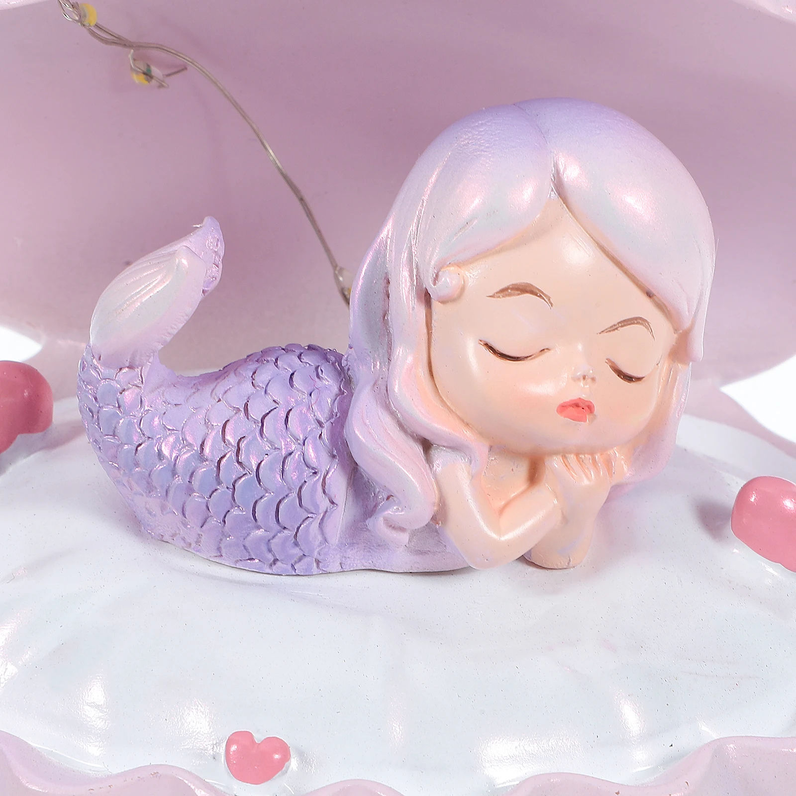

Mermaid Night Light Pink DIY Material Compact Durable Girls Creative Bedside Decorative Ambient LED Lamp Soft Safe Eyes
